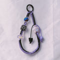 （L019)Phone Strap Purple and Black Crafted by Hand