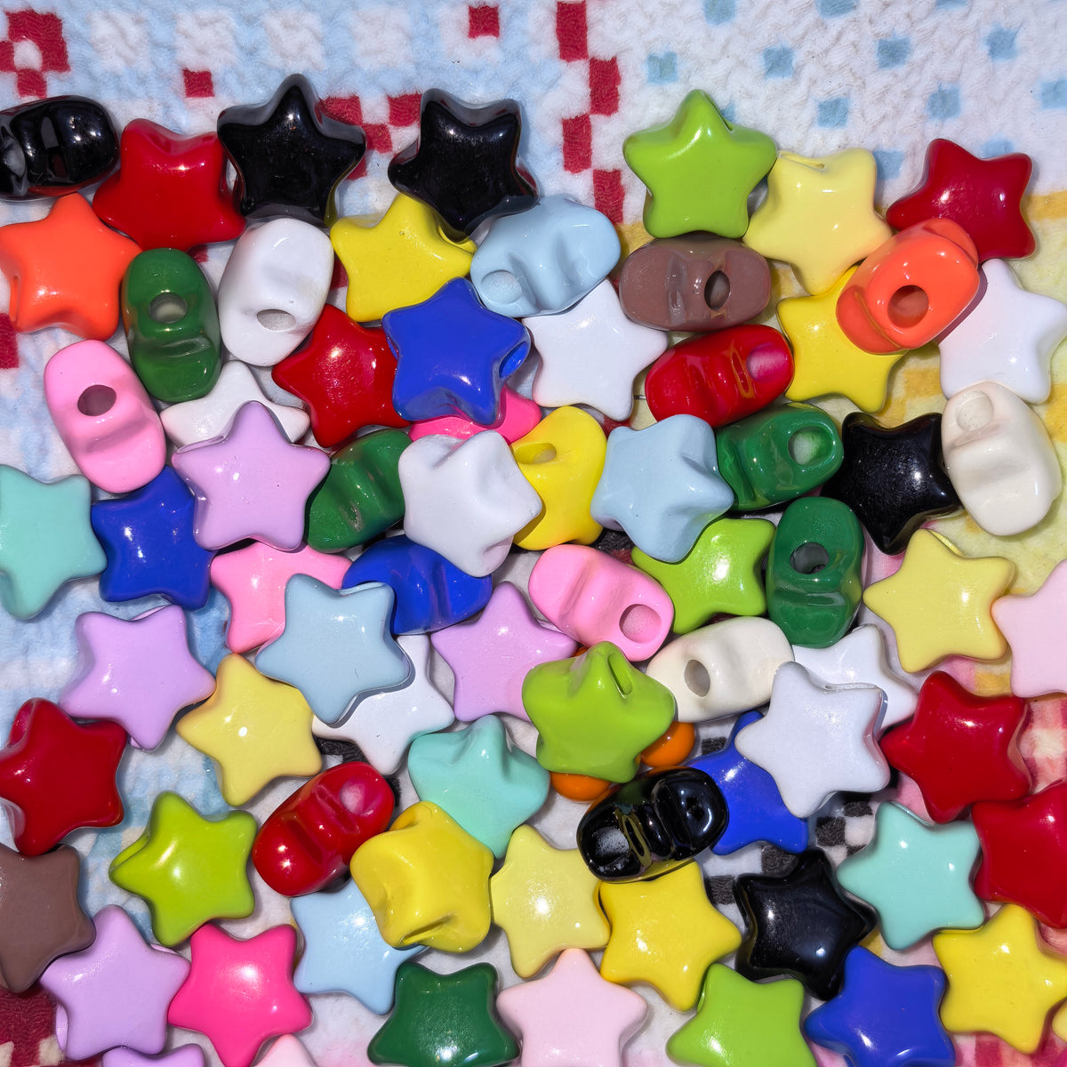 (L079) Five-pointed Star Acrylic Beads 13mm Big Hole DIY Accessories Ornament