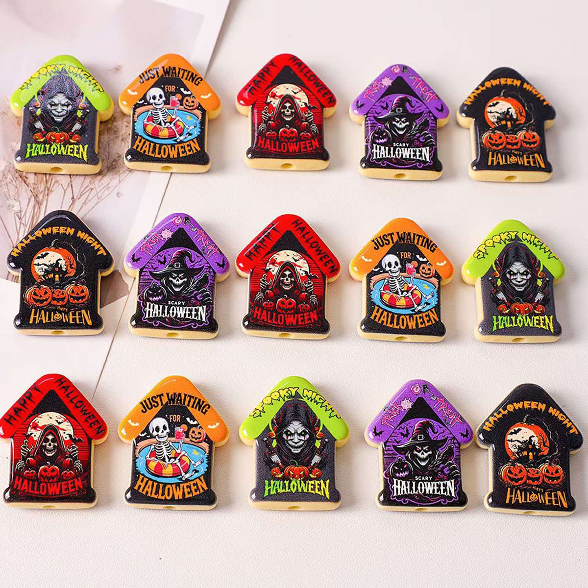(L047) Acrylic Cartoon Through-hole Beading Supplies Beads