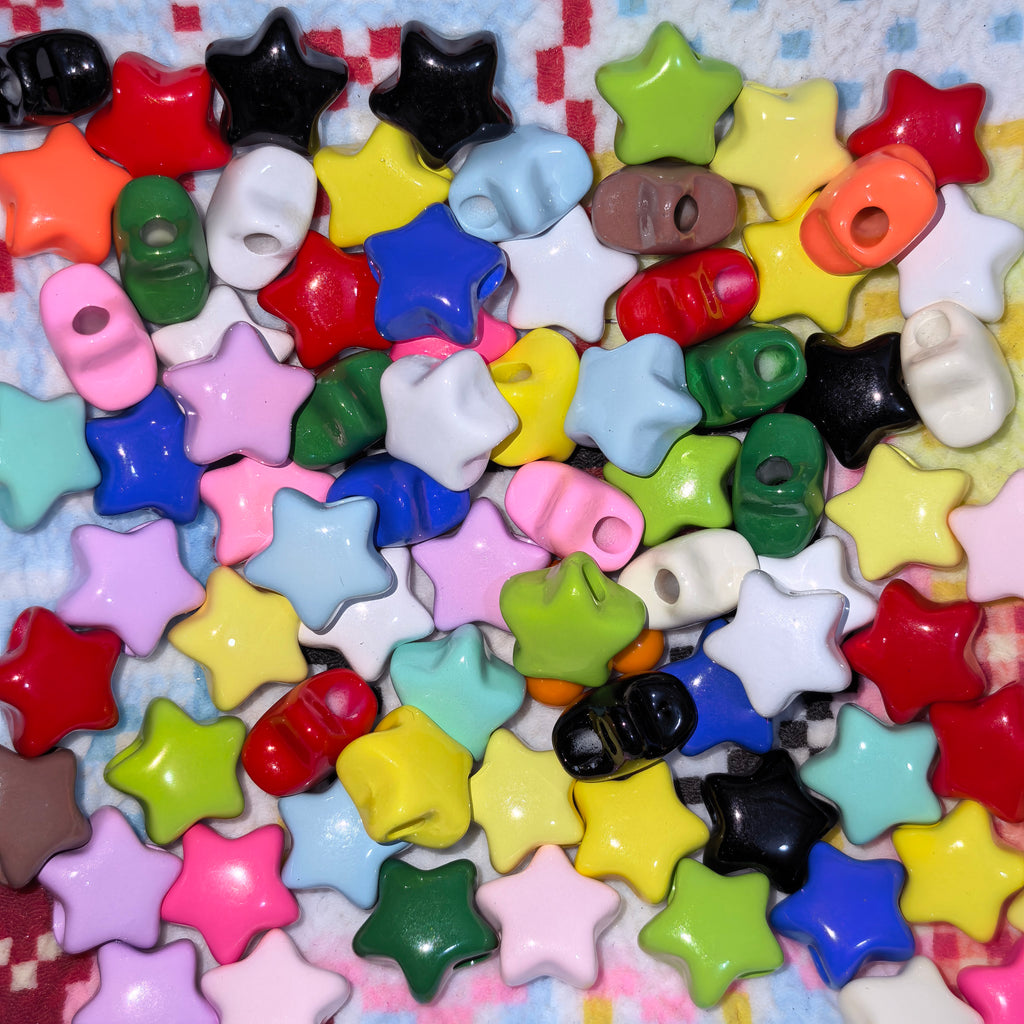 (L079) Five-pointed Star Acrylic Beads 13mm Big Hole DIY Accessories Ornament