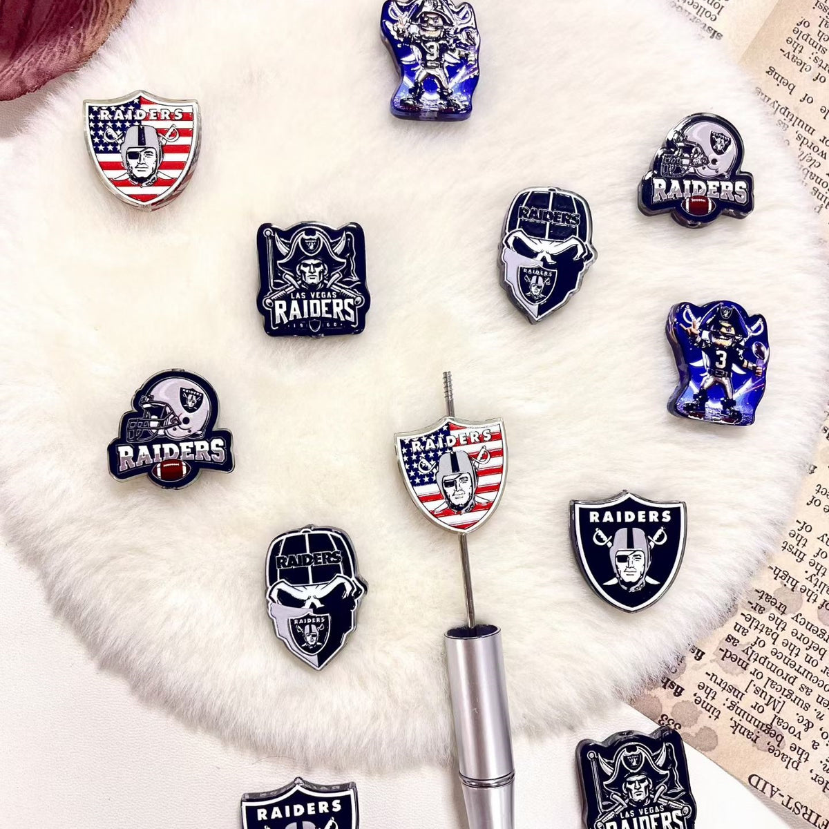 (L053) Acrylic Cartoon Football Team Through-hole Beading Supplies Beads
