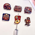 (L054) Acrylic Cartoon Football Team Through-hole Beading Supplies Beads