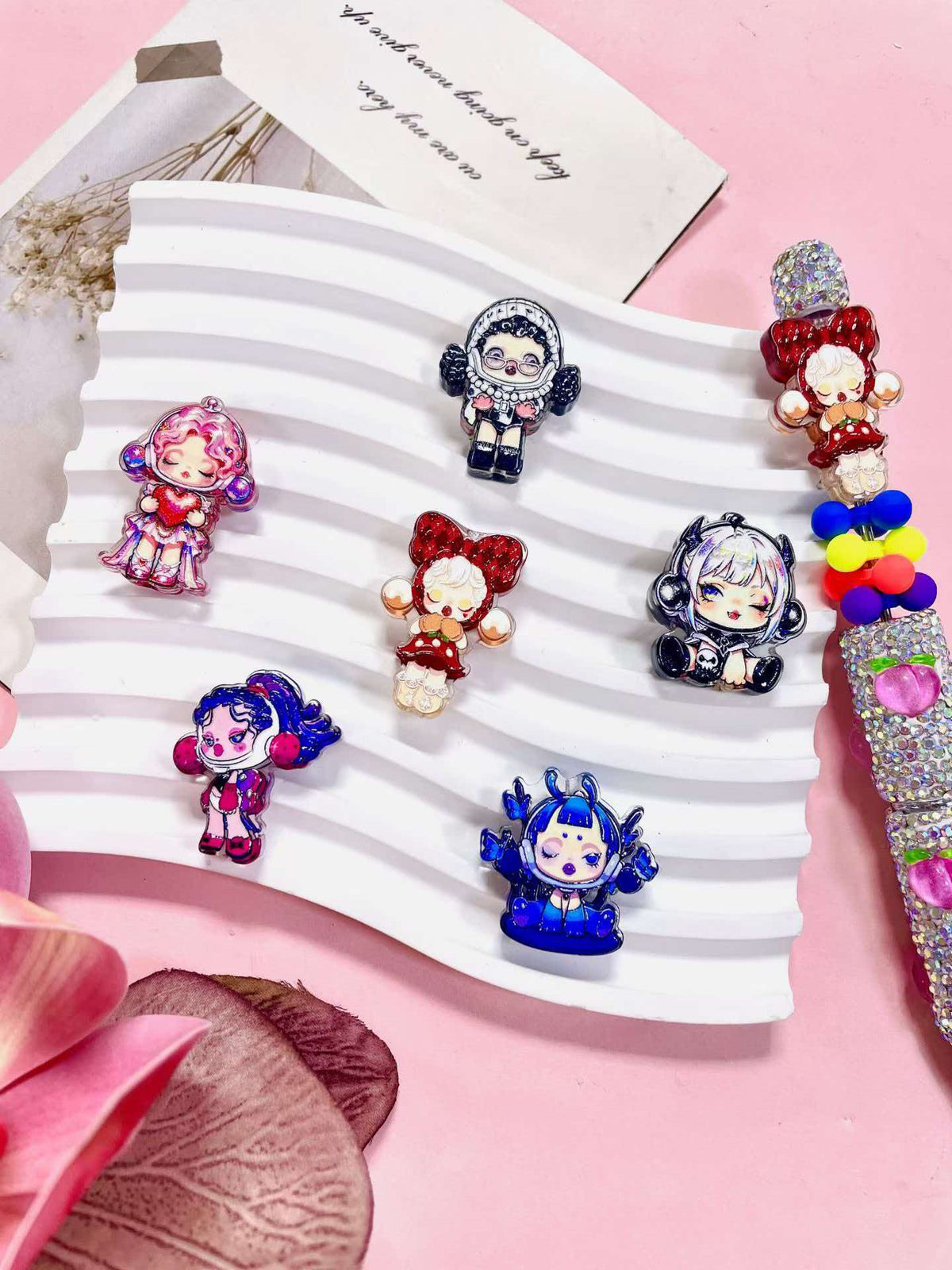 (L037) Acrylic Cartoon Through-hole Beading Supplies Beads