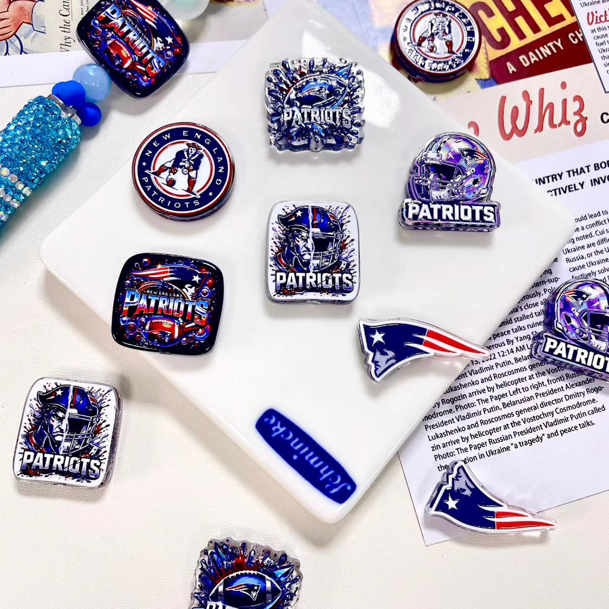 (L055) Acrylic Cartoon Football Team Through-hole Beading Supplies Beads