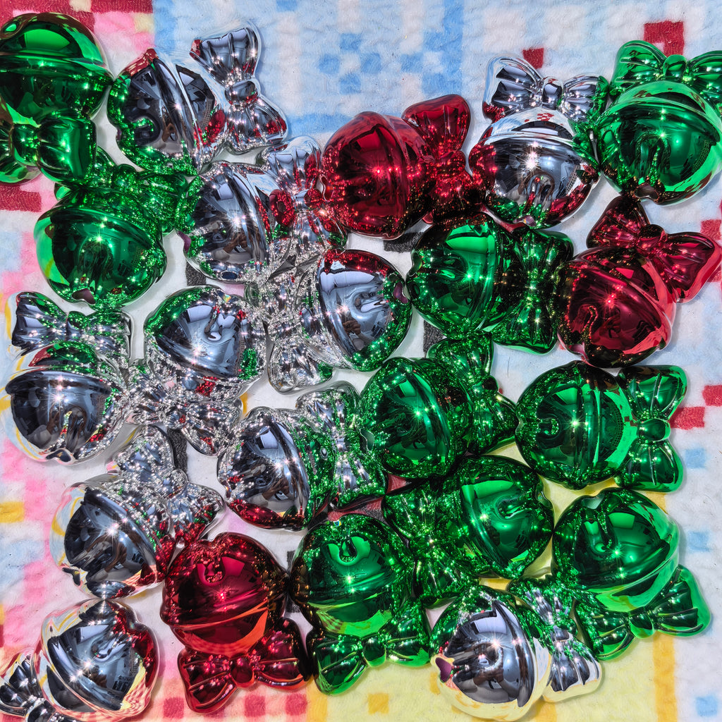 (L078) Christmas Bells Acrylic Beads Big Hole DIY Accessories Ornament
