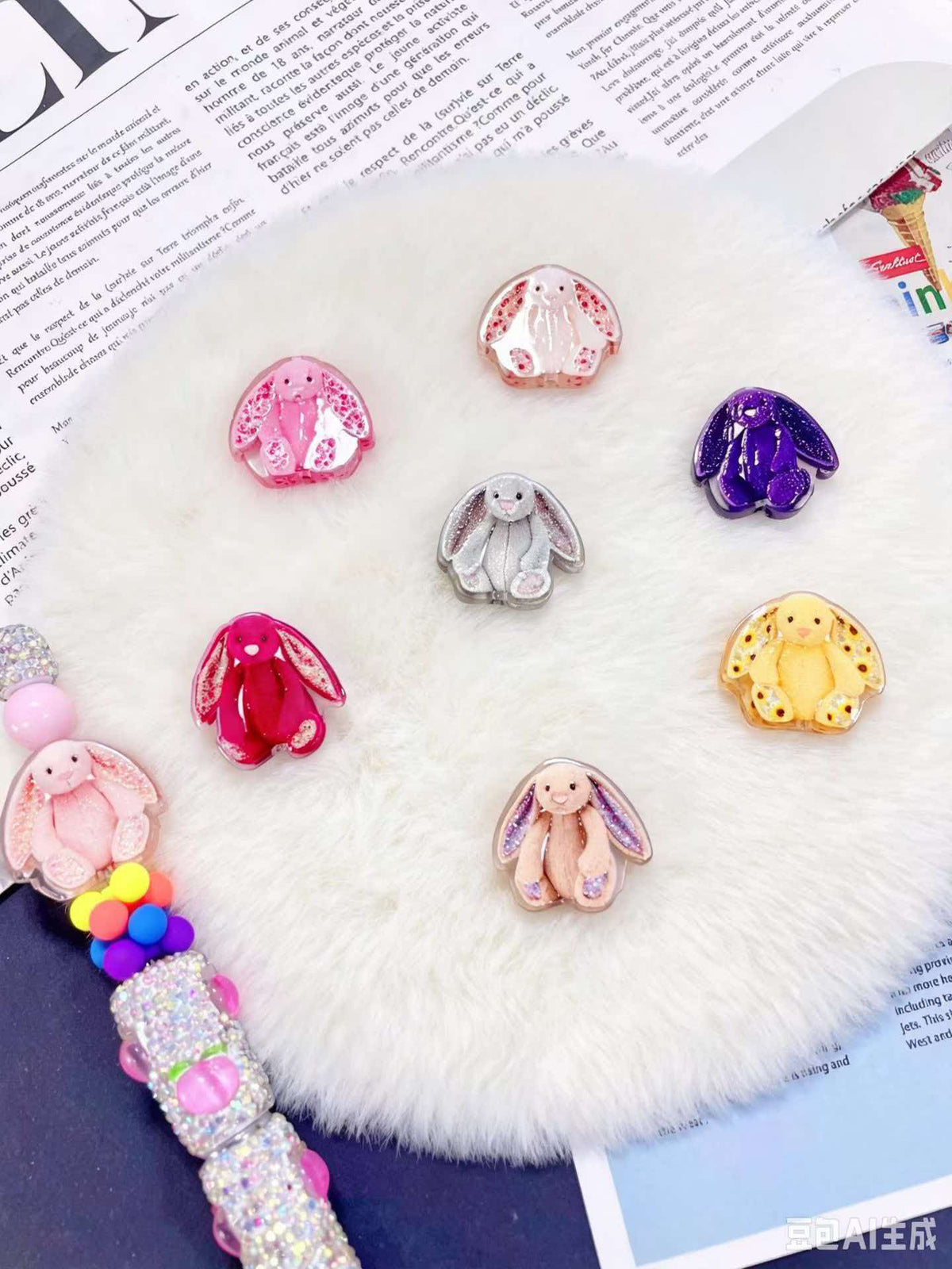 (L035) Acrylic Cartoon Through-hole Beading Supplies Beads