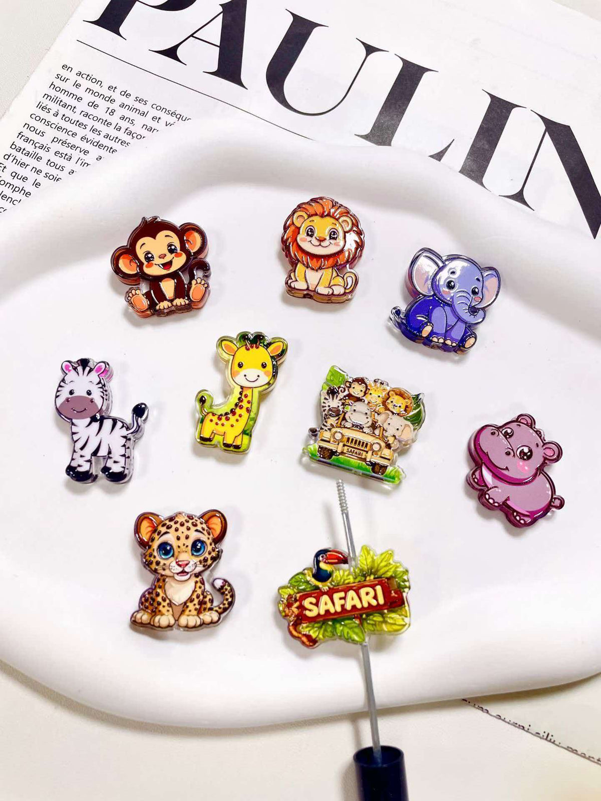 (L040) Acrylic Cartoon Through-hole Beading Supplies Beads