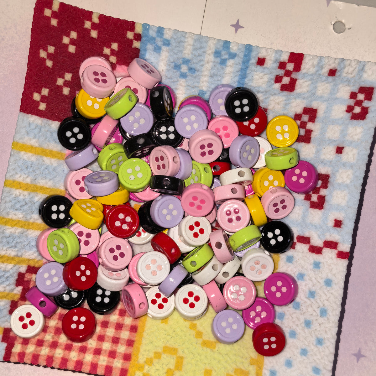 (L072) Acrylic Beads Button-shaped 12mm DIY Accessories Ornament