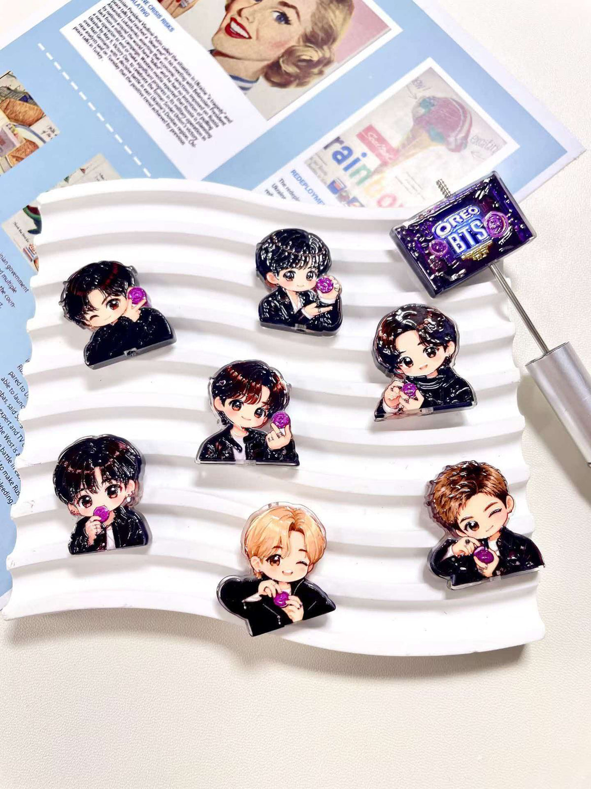 (L044) Acrylic Cartoon Through-hole Beading Supplies Beads