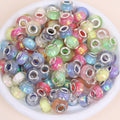 (L066) Faceted Beads Iridescent Beads Laser Light Big Hole Wheel Bead