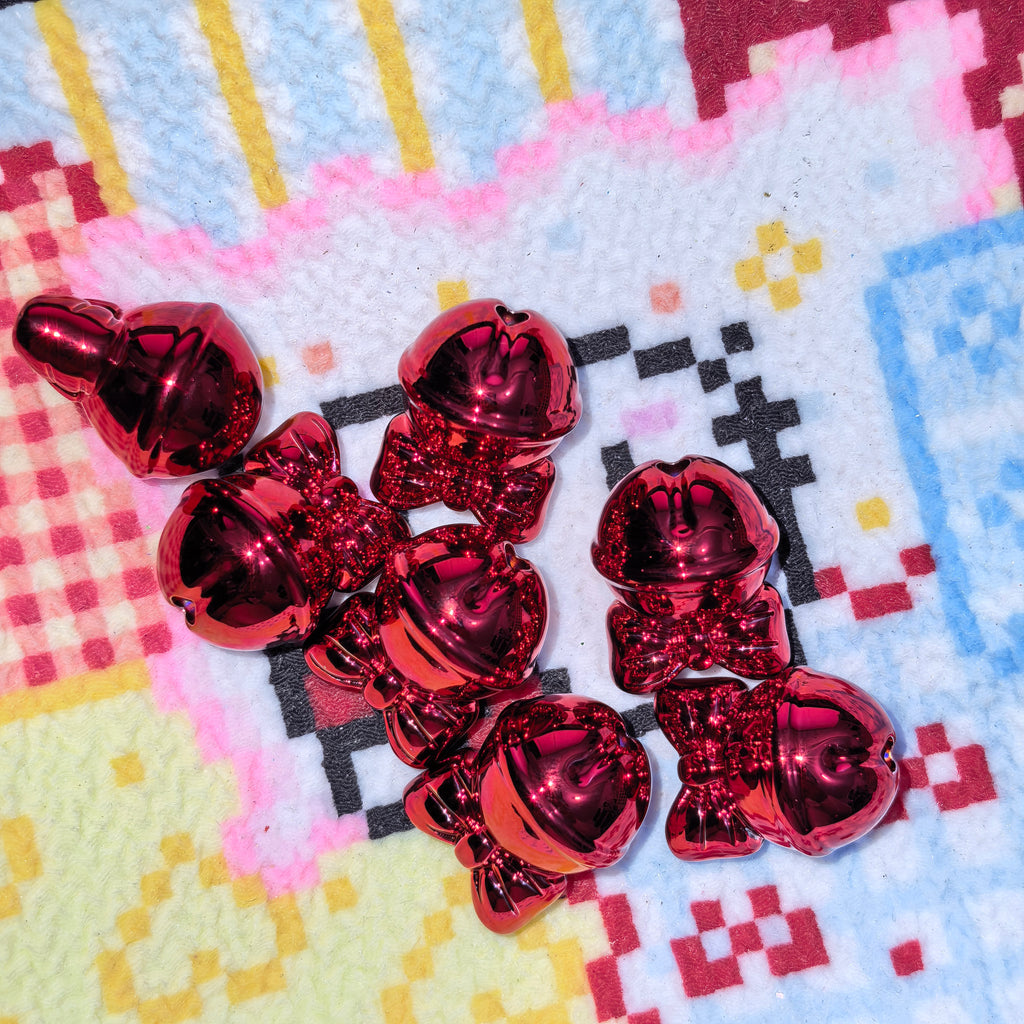 (L078) Christmas Bells Acrylic Beads Big Hole DIY Accessories Ornament