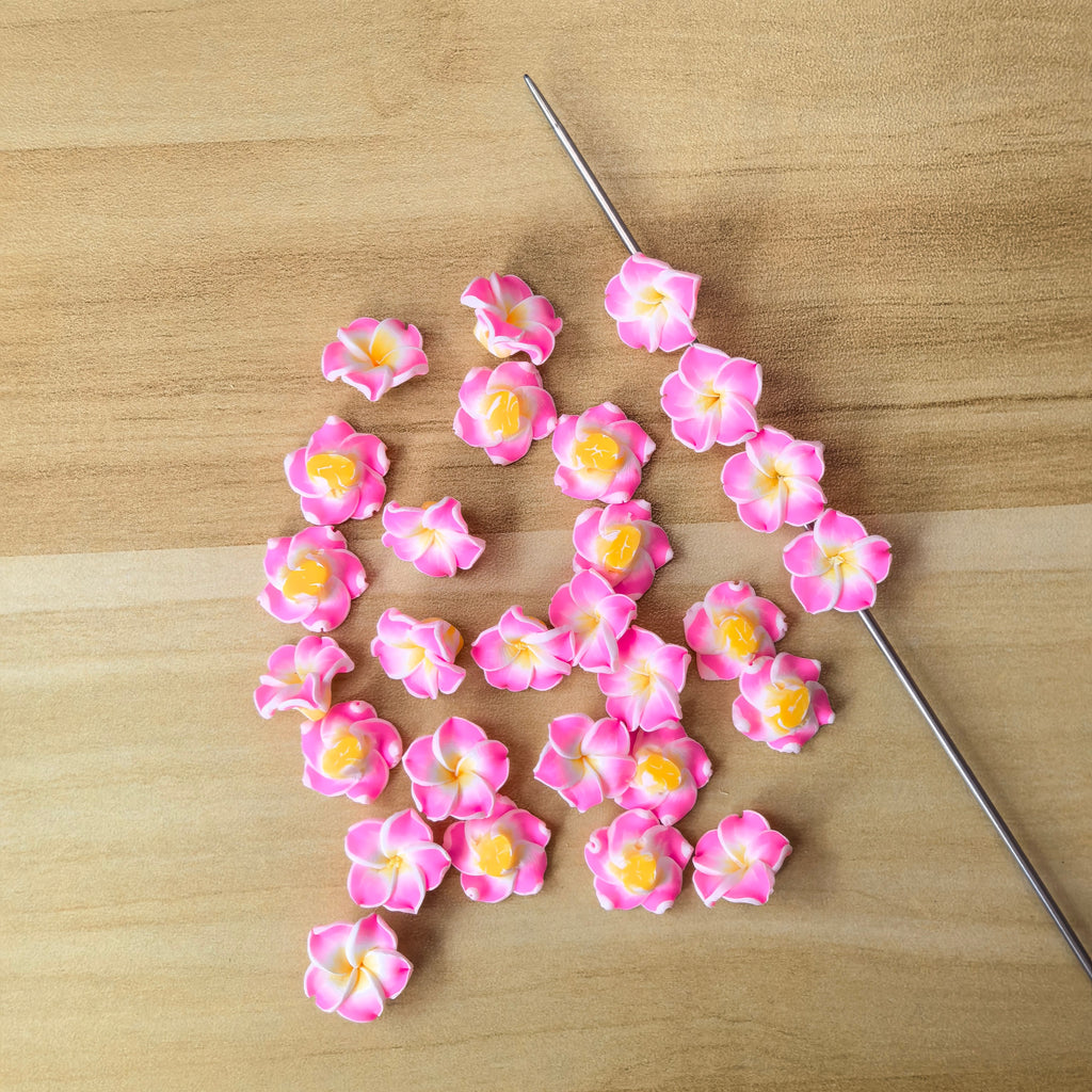 (L065) Frangipani Polymer Clay With Holes