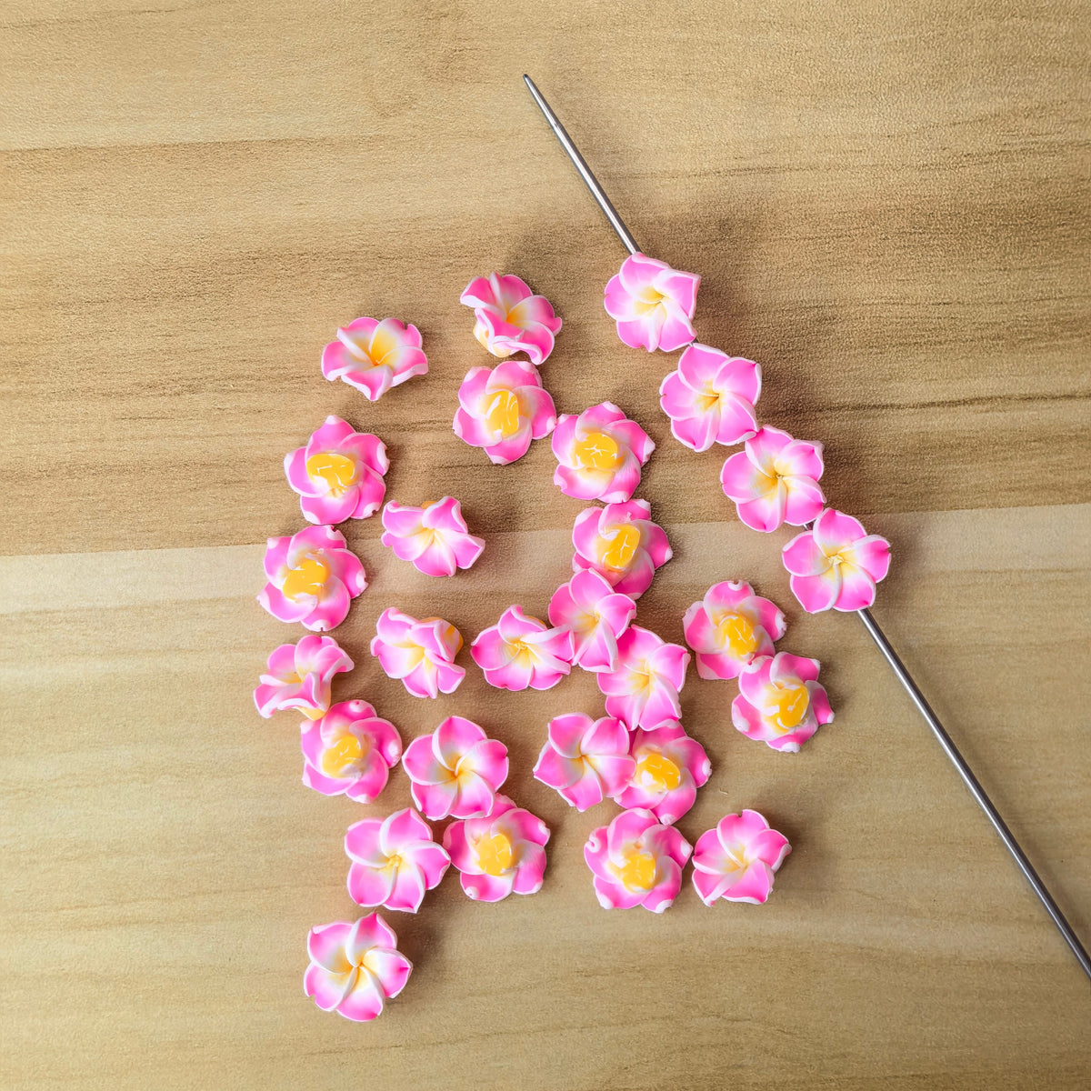 (L065) Frangipani Polymer Clay With Holes