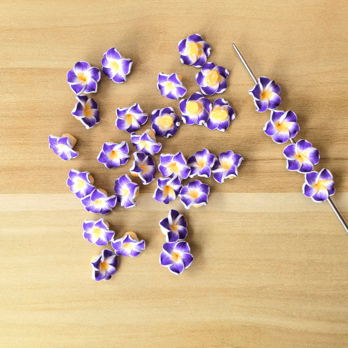 (L065) Frangipani Polymer Clay With Holes
