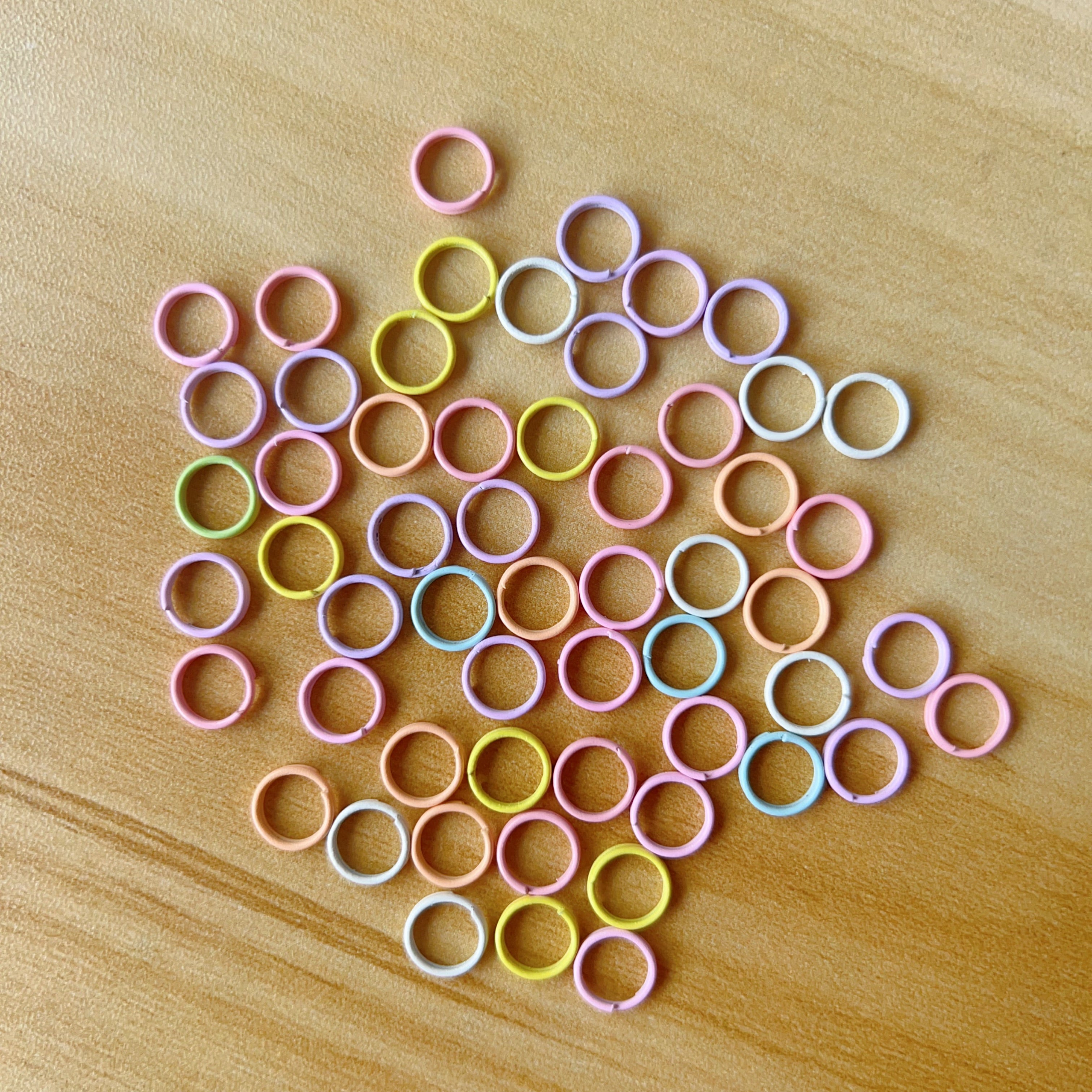 8mm Macaron Color Enameled Iron Rings, Open/Closed/Double Jump Rings, DIY Craft Accessories