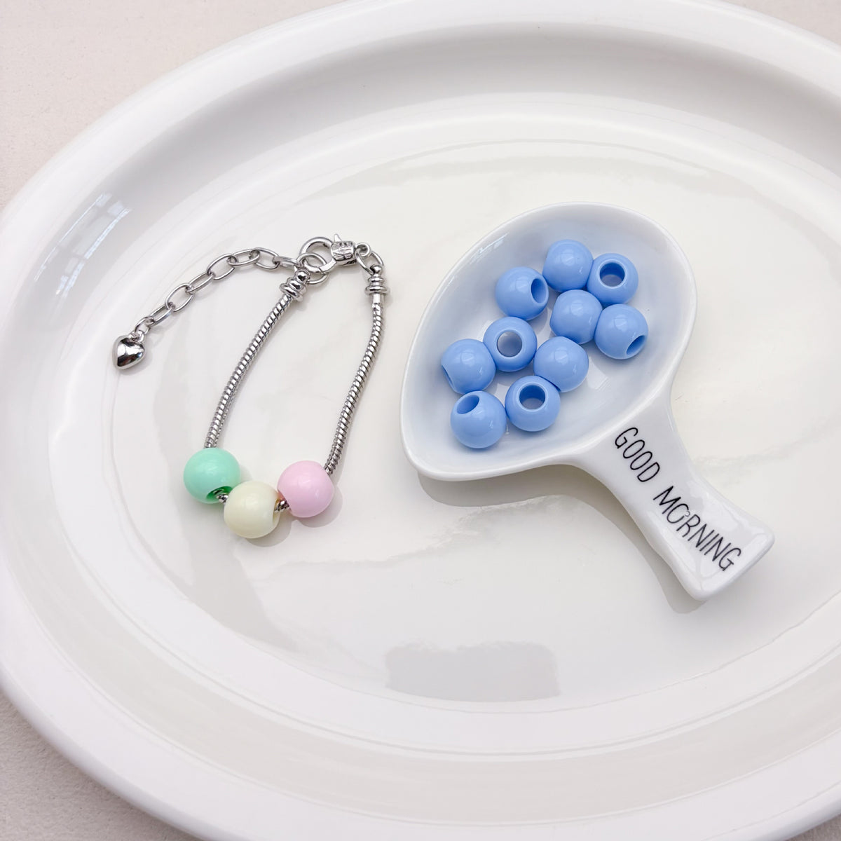 (L049) 6mm–10mm Acrylic Beads Big Hole DIY Jewelry Supplies Phone Strap Supplies Keychains