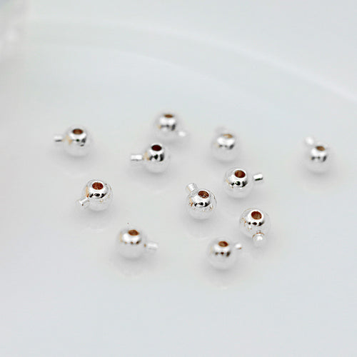 18K Brass Gold-Plated Circular Crimp Beads for Jewelry Making Ball Column Stoppers Crimp Charms for Bracelet and Necklace Ends and Accessories(A02)