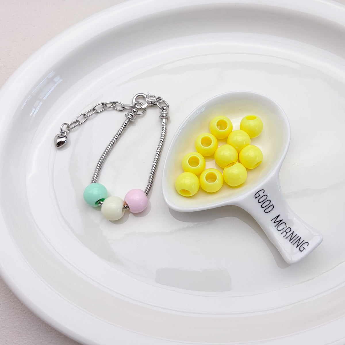 (L049) 6mm–10mm Acrylic Beads Big Hole DIY Jewelry Supplies Phone Strap Supplies Keychains