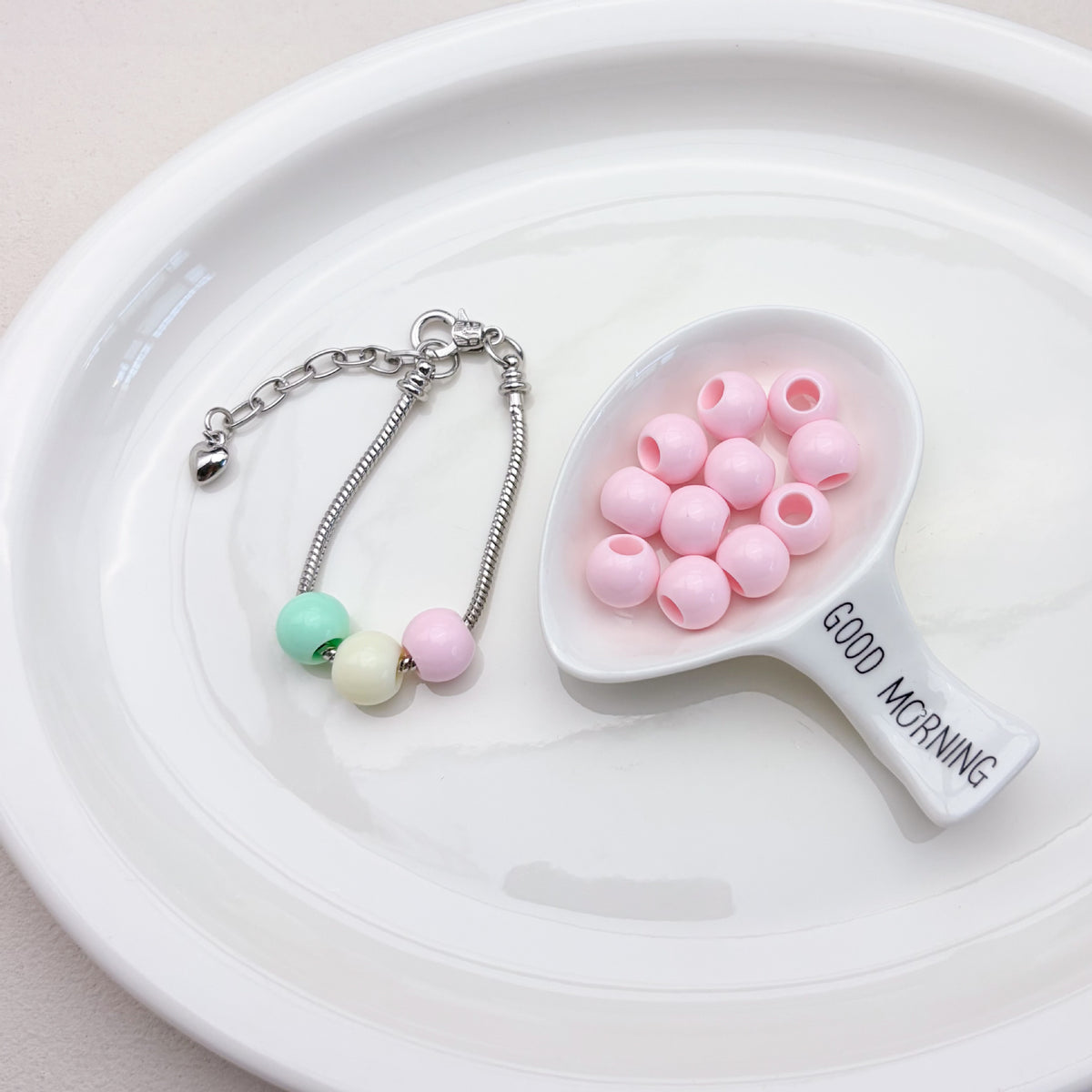 (L049) 6mm–10mm Acrylic Beads Big Hole DIY Jewelry Supplies Phone Strap Supplies Keychains