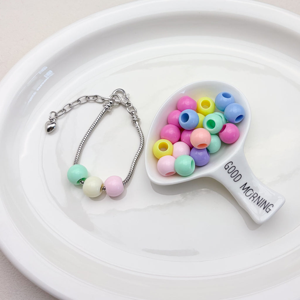 (L049) 6mm–10mm Acrylic Beads Big Hole DIY Jewelry Supplies Phone Strap Supplies Keychains
