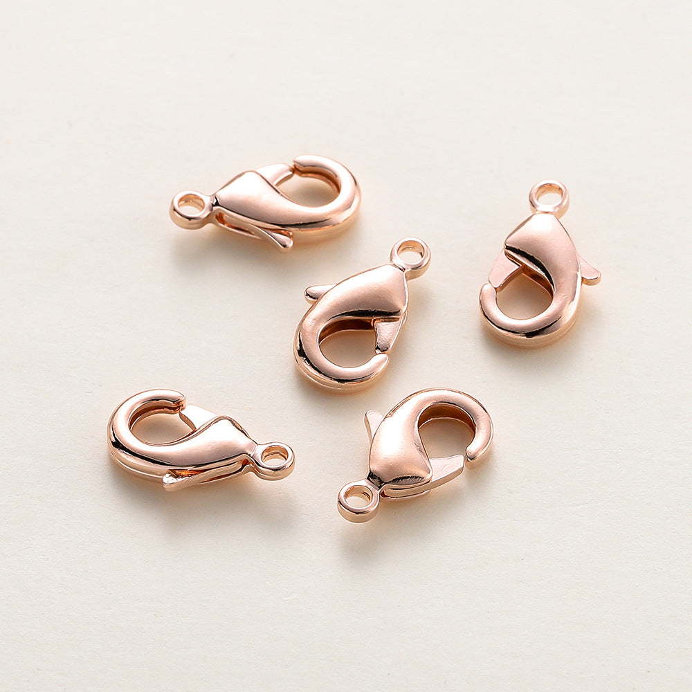 Lobster Clasp Handmade DIY Bracelets Necklaces Jewelry Accessories 18K Pure Copper Plating Color-Retaining Real Gold Spring Clasp Small Clasps
