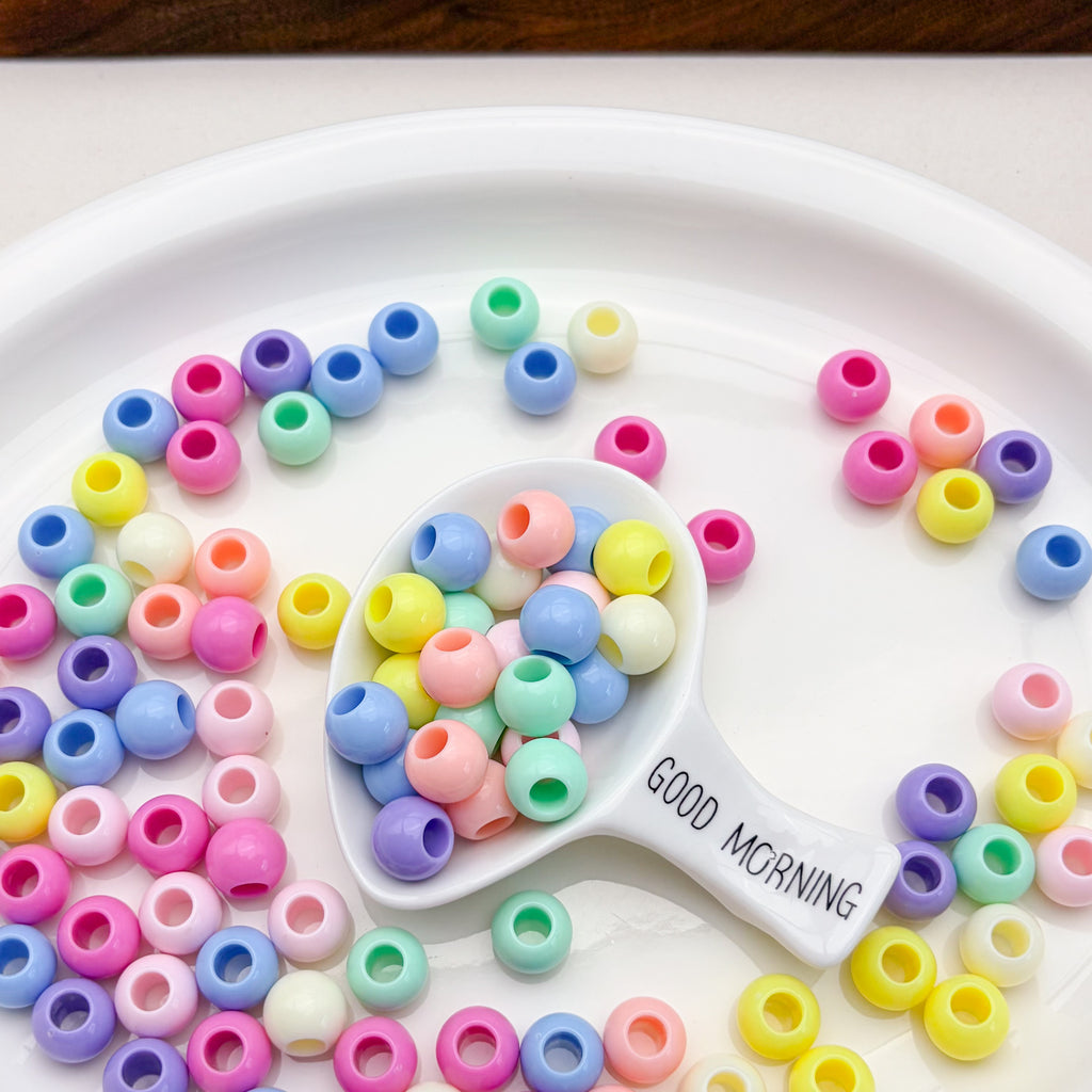 (L049) 6mm–10mm Acrylic Beads Big Hole DIY Jewelry Supplies Phone Strap Supplies Keychains