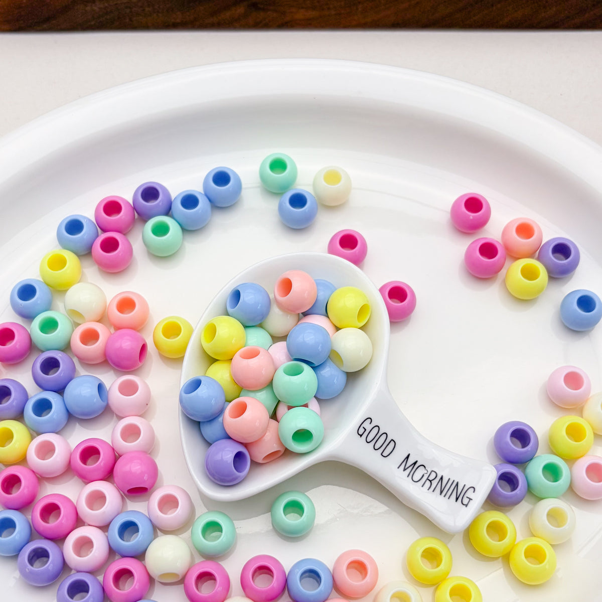 (L049) 6mm–10mm Acrylic Beads Big Hole DIY Jewelry Supplies Phone Strap Supplies Keychains