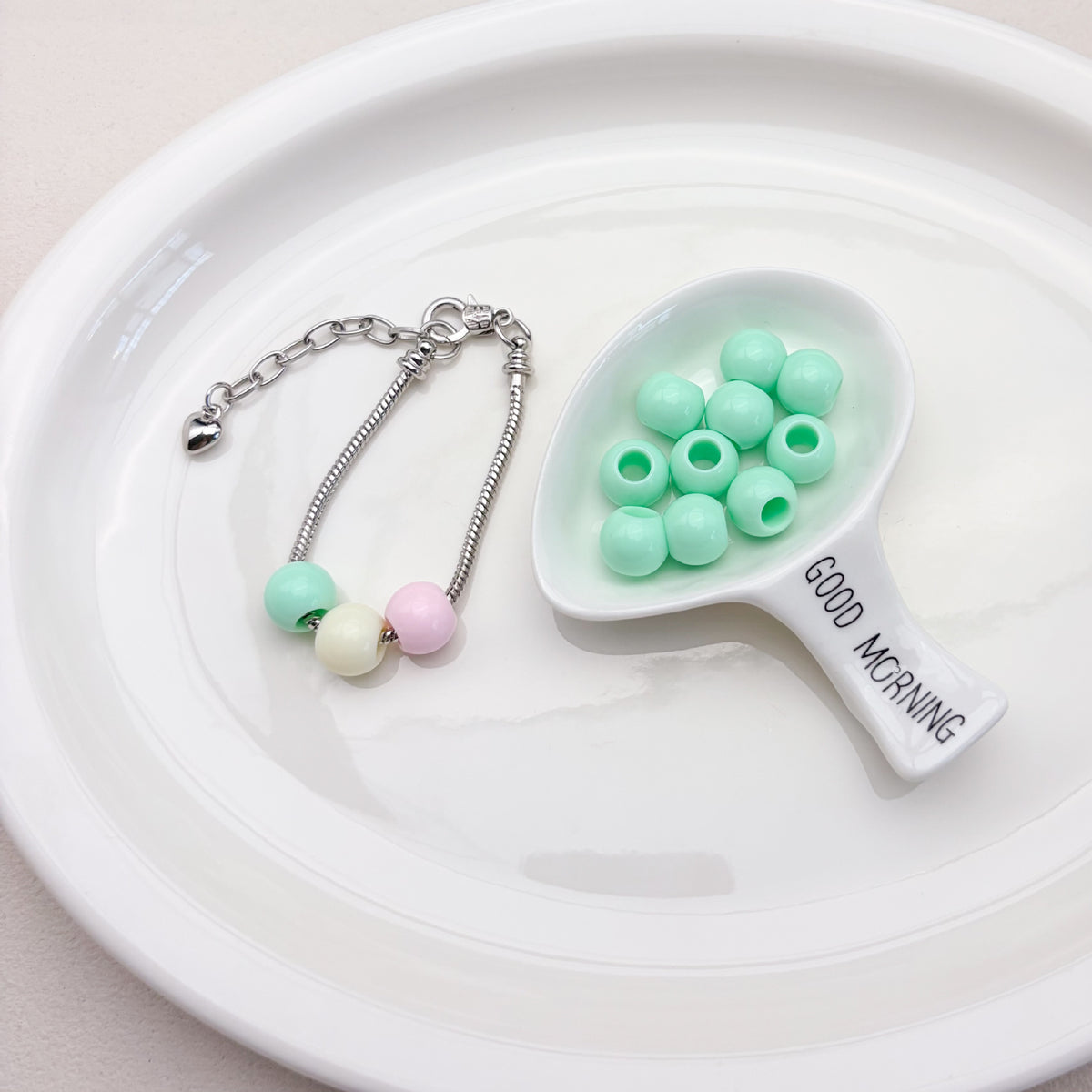(L049) 6mm–10mm Acrylic Beads Big Hole DIY Jewelry Supplies Phone Strap Supplies Keychains