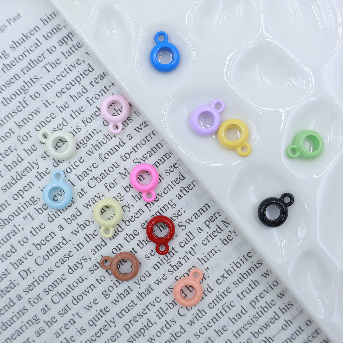 (L048) Color Pendant Accessories Large Holes Three Hole Beads