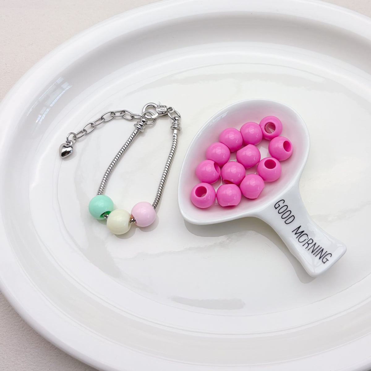 (L049) 6mm–10mm Acrylic Beads Big Hole DIY Jewelry Supplies Phone Strap Supplies Keychains