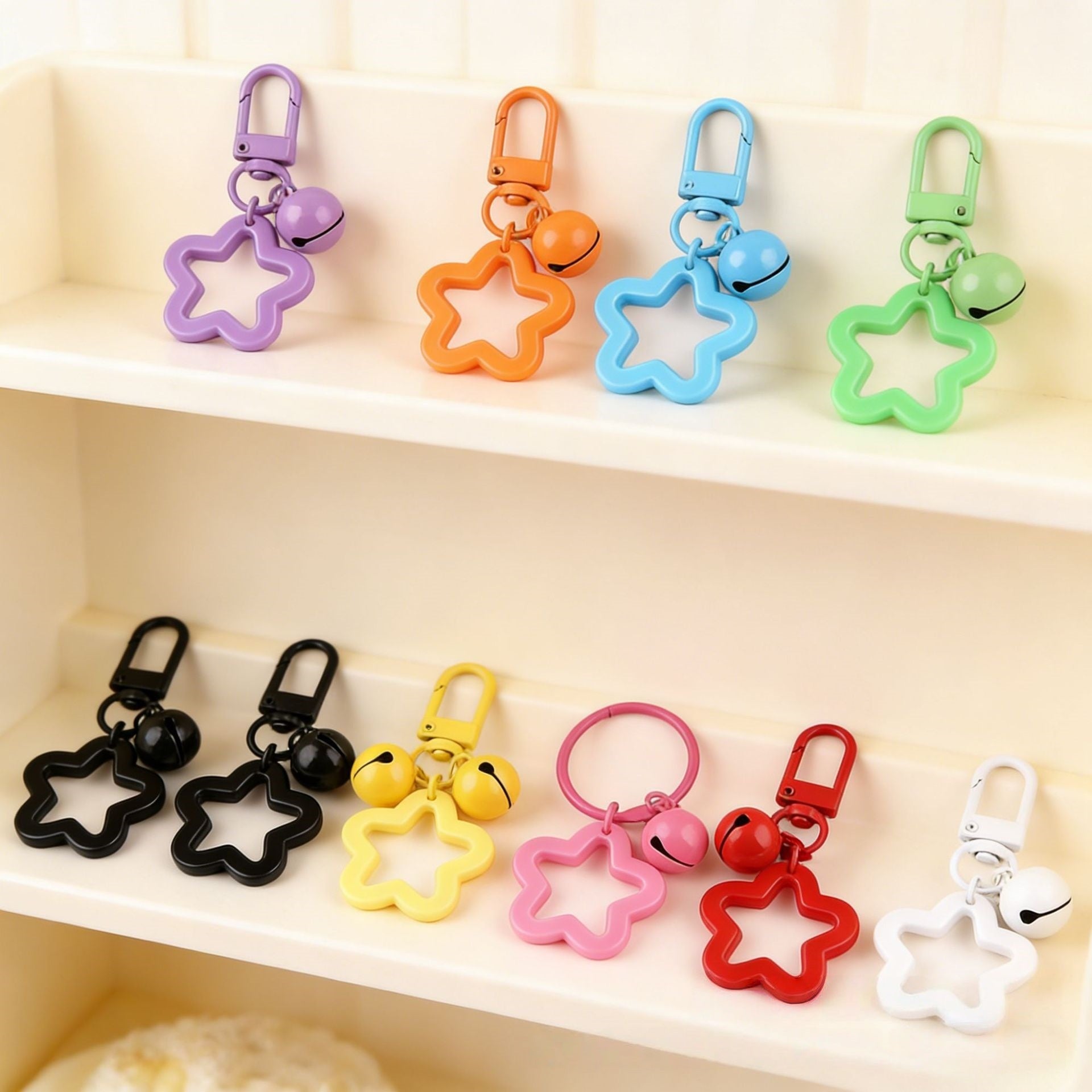 Keychain with Bell Lobster Clasp Fuse Bead Tools DIY Handmade Decorative Accessories(A01)