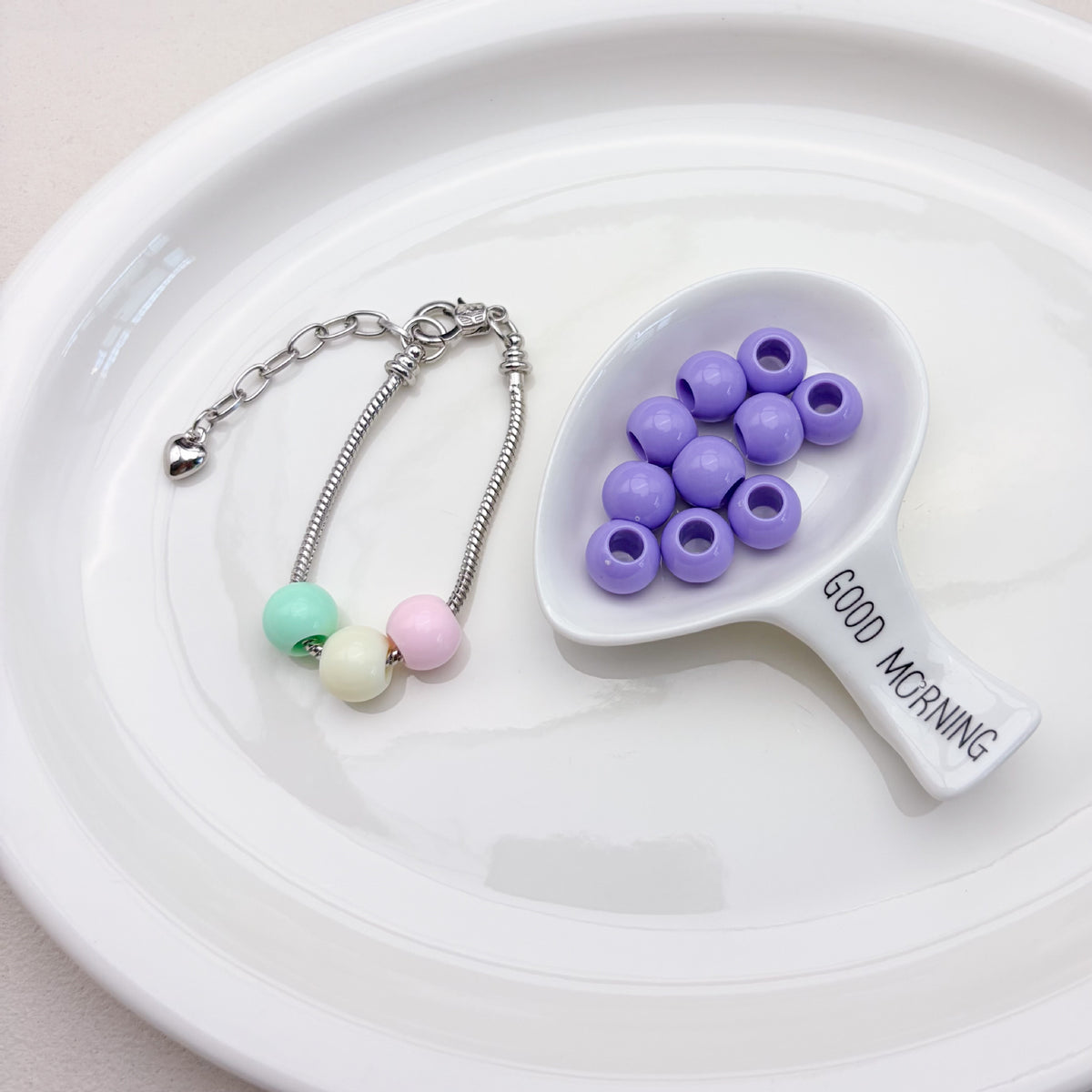 (L049) 6mm–10mm Acrylic Beads Big Hole DIY Jewelry Supplies Phone Strap Supplies Keychains